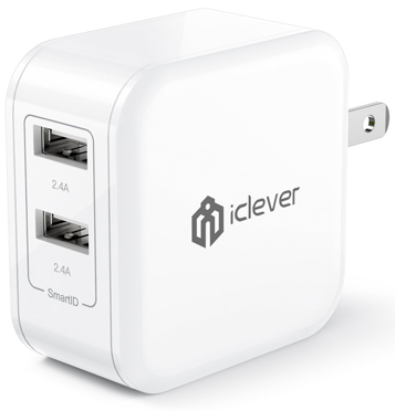 iClever BoostCube 24W Dual Port USB Wall Charger