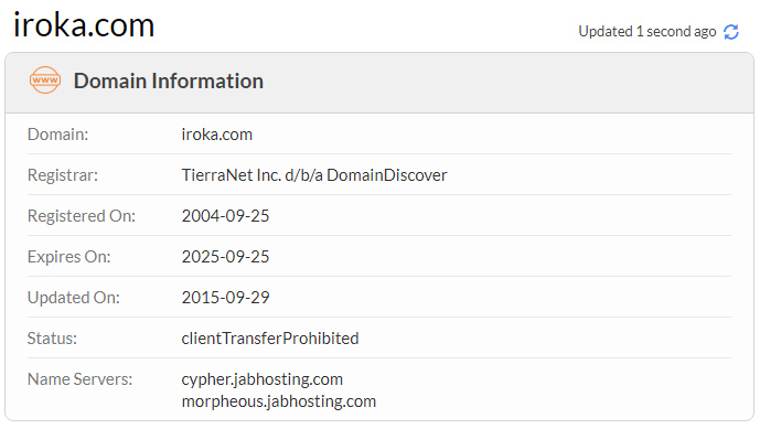 iroka.com domain information