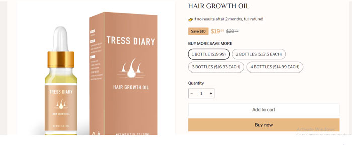 tress diary hair growth oil